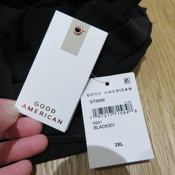 GOOD AMERICAN Super Stretch Jersey Tube Top in Black 001 Minimalist Size 3XL NWT - Picture 10 of 10